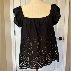 Lovestitch NWT Black Eyelet Women's Off‎ Shoulder Top